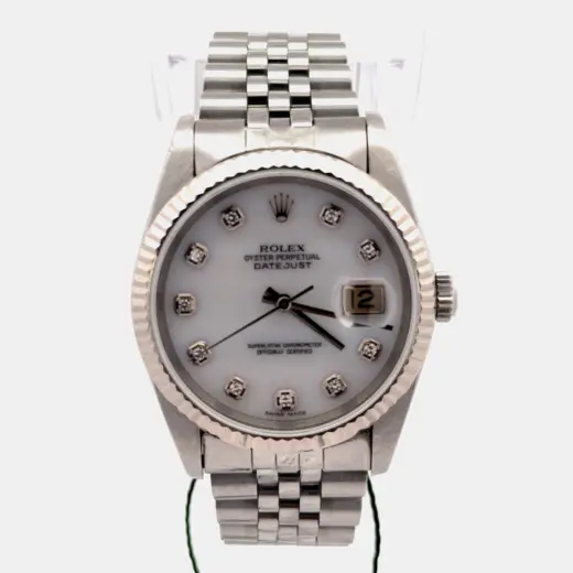 Rolex Datejust 36 16234 White Dial Stainless Steel Diamond