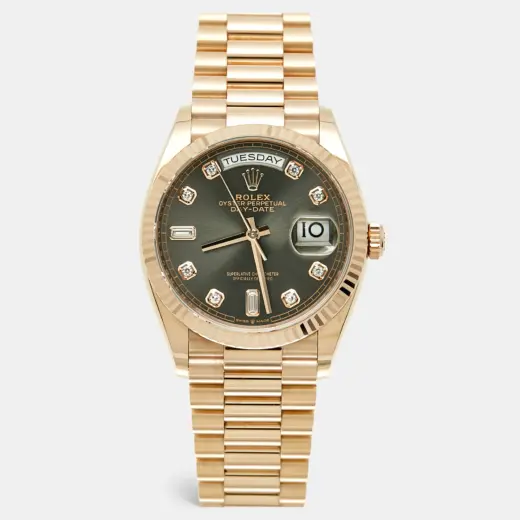 Rolex Day – Date President M128235-0050 Slate Dial 18K Everose Gold Diamond Men’s Wristwatch 36 mm