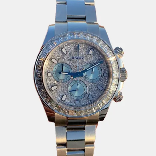 Rolex Cosmograph Daytona 116576TBR Platinum Baguette Diamond Bezel