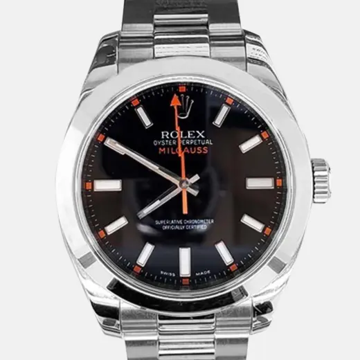 Rolex Milgauss 116400 | Black | Orange Accents | Lightning Bolt Hand