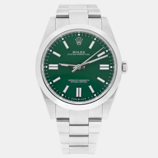 Rolex Oyster Perpetual 41 124300 Green Lacquer Dial