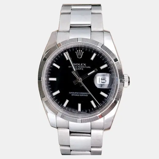 Rolex Oyster Perpetual Date 34 115210 in Oystersteel with Black Dial