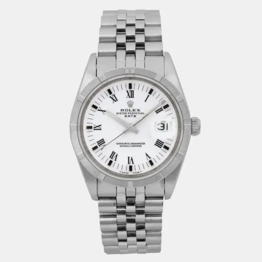 Rolex Oyster Perpetual Date 34 15210 in Oystersteel with White Dial